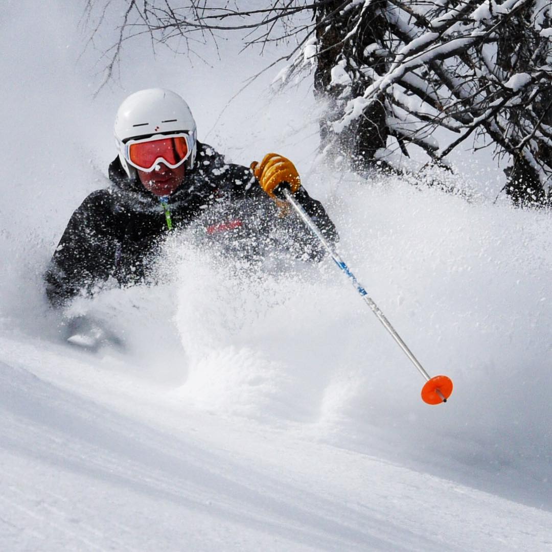 man skiing - Mudroom pro shop - Caldera House