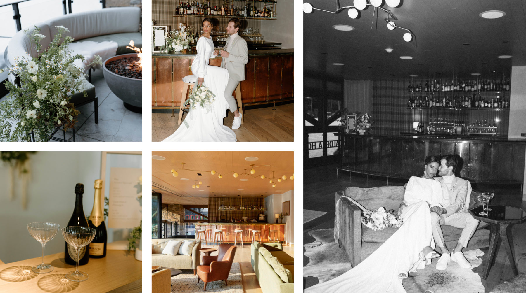 Collage of wedding interior shots